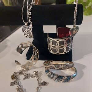 Brighton Silver and  Blue Rhinestone Bracelet Collection